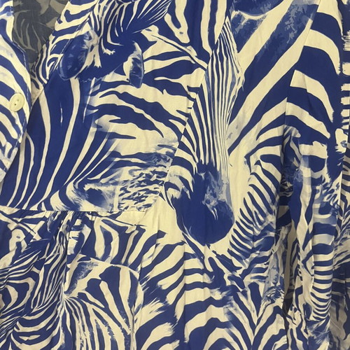 Dress 100% viscose one size blue-white new