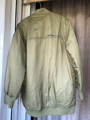 Kendall + Kylie women's oversize long bomber jacket khaki like new