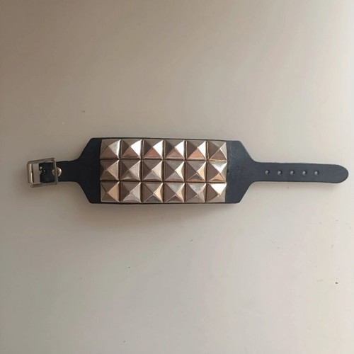 Studded cuff bracelet like new, black and silver