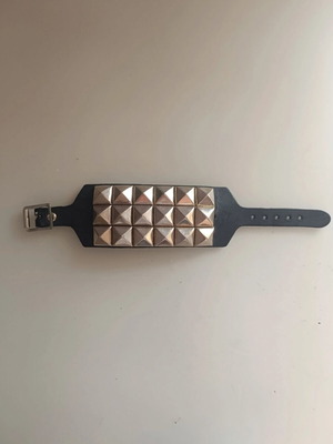 Studded cuff bracelet like new, black and silver