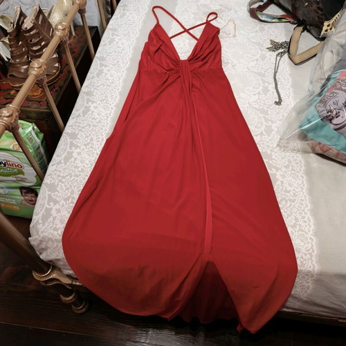 Red backless dress like new, size S