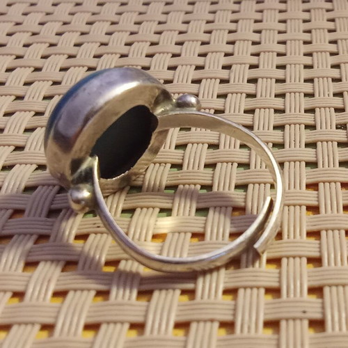 Handmade 925 Silver Ring with Natural Shattuckite Stone, Adjustable