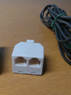 Telephone cable splitter used, 2 meters with 2 plugs