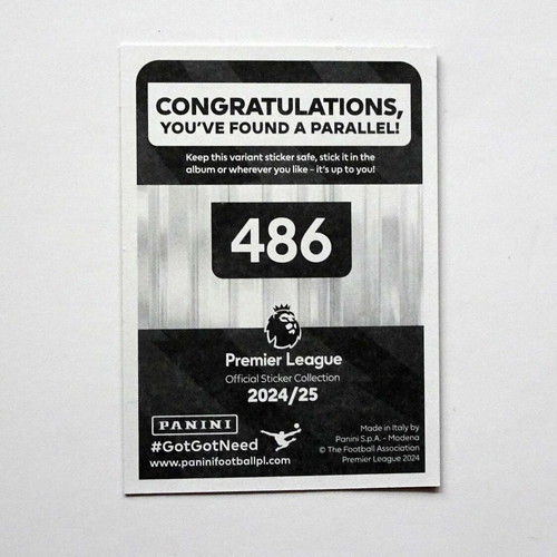 Panini Premier League 2025 Gold Parallel Sticker Alexander Isak Newcastle like new