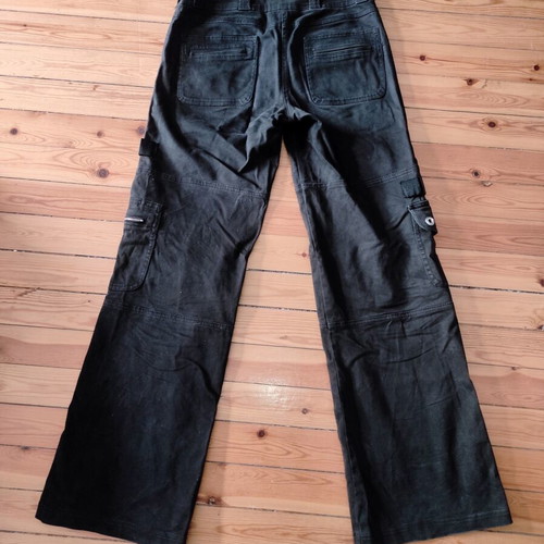 Paranoia Y2K Vintage Low Rise Cargo Pants used, black and gray