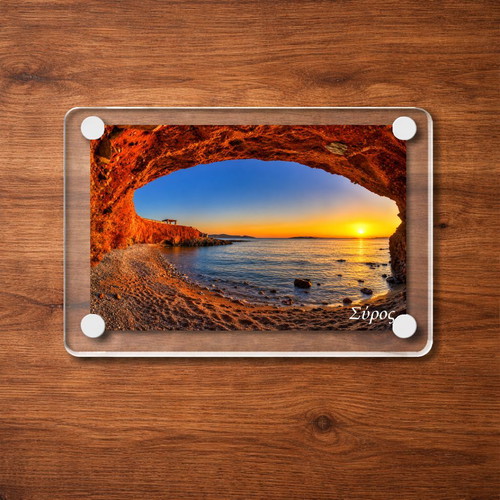 Acrylic fridge magnet 6x9cm – Syros, Greek Summer collection