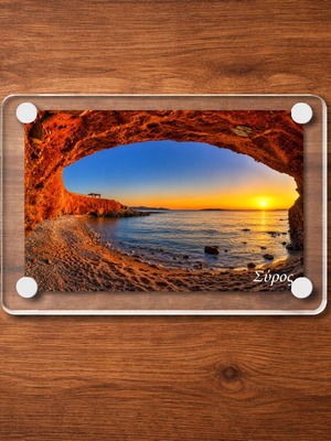 Acrylic fridge magnet 6x9cm – Syros, Greek Summer collection