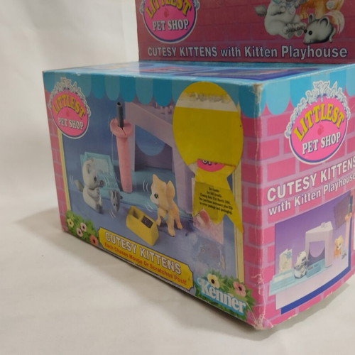Littlest Pet Shop Cutesy Kittens with Kitten Playhouse Kenner 1992 new