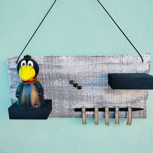 Art κλειδοθήκη τοίχου 55 cm με 2 ξύλινα ράφακια καινούργιο