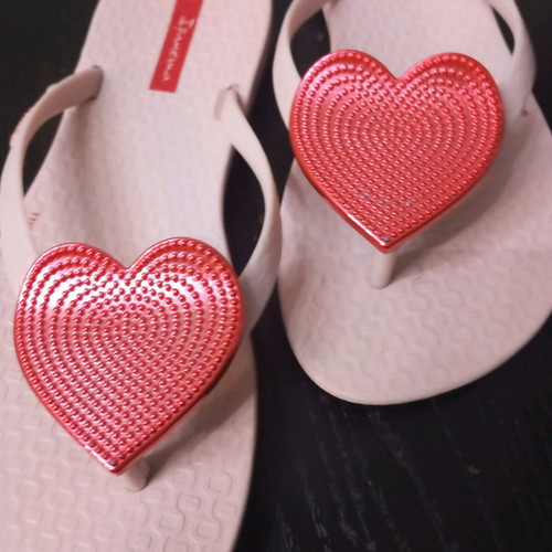 Ipanema girls' slippers like new, size 31/32, beige and red