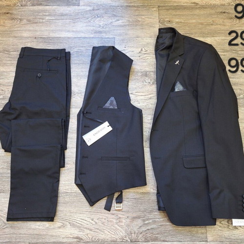 Endeson Fashion Black Men's Suit New With Vest