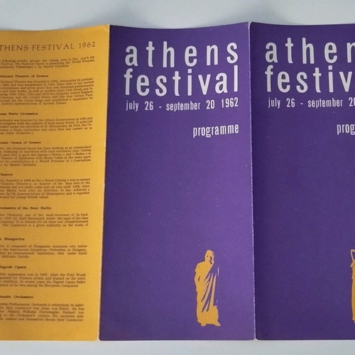 Brochure Athens Festival Programme 1962 used