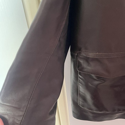 Unisex Boxy Oversized Jacket New, Brown Vera Pelle Leatherette