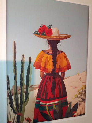 Painting of a Woman A4 Poster