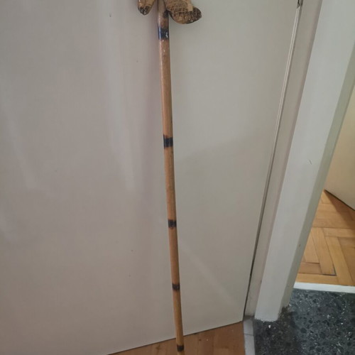Traditional Wooden Glitsa with Horse Head Used, Folk Art Decorative