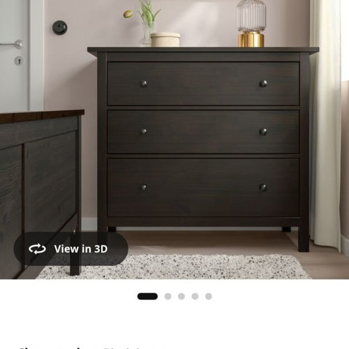 IKEA HEMNES 3-drawer chests used, black-brown, assembled