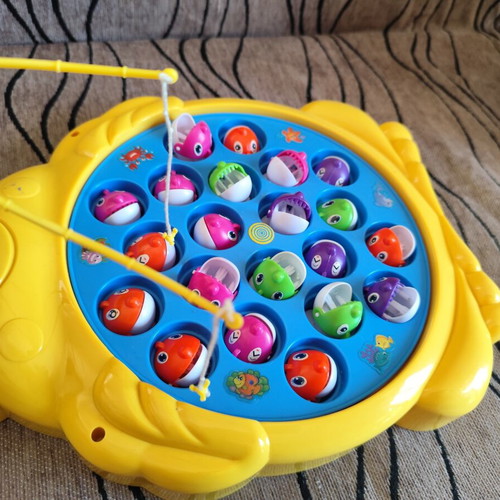 Interactive fishing game used, educational toy