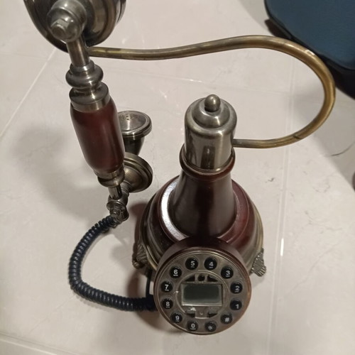 Telephone vintage used, decorative, brown, cordless