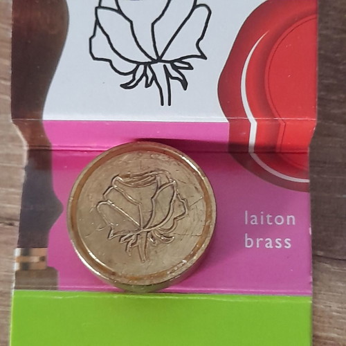 Wax seal stamp rose used, diameter 2.4cm