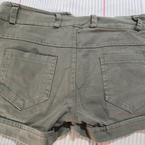 Khaki denim shorts size S like new, 100% cotton