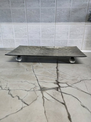 Handmade decorative tray new with glass feet