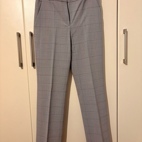 Maje straight-leg checked pants like new, gray, size M