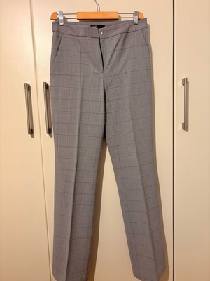 Maje straight-leg checked pants like new, gray, size M