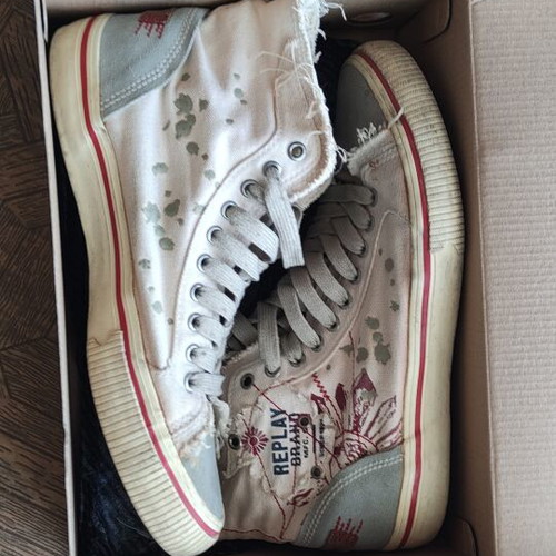 Replay sneakers casual used, size 44.5, white and grey