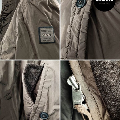 Dekker hooded goose down jacket XL like new, brown-gray