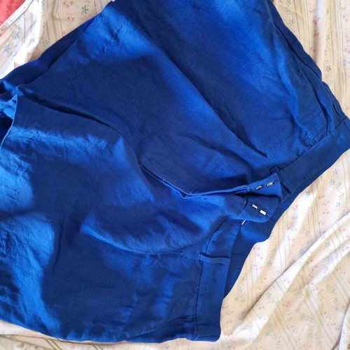Linen shorts H&M new, blue, size XXL