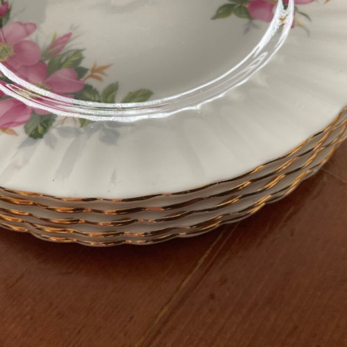 Royal Albert prairie rose cake plates like new, pack of 5