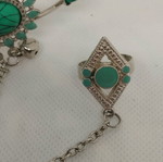 Bracelet ring used with emerald-colored stones