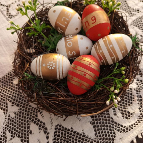 Spring Easter basket made of natural material