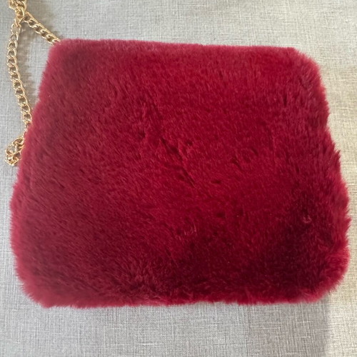 Children's furry bag like new, burgundy