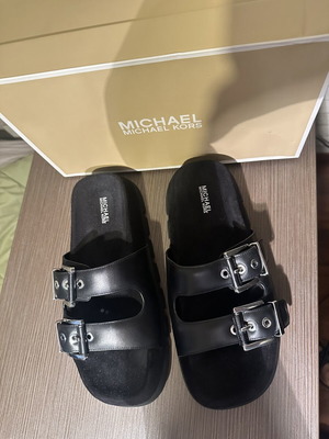 Michael Kors leather black sandals like new, US size 8 EU 39