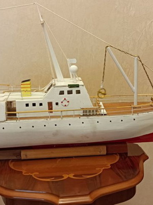 Handmade collectible wooden ship unique piece