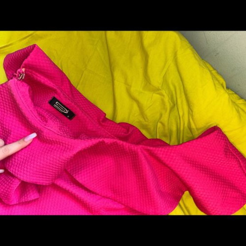 Desiree one-shoulder dress fuchsia like new