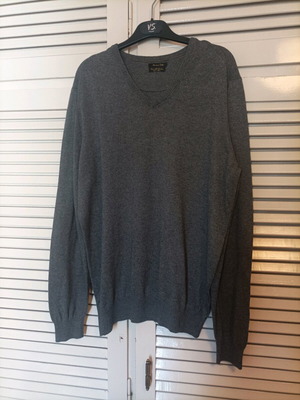 Massimo Dutti sweater used, cotton silk cashmere, gray, size L