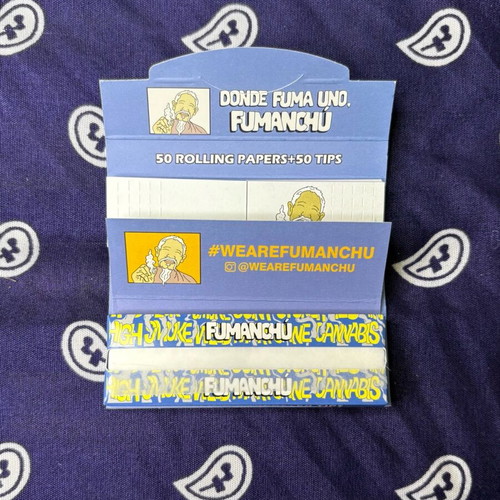 Fumanchu Blue 1 1/4 Rolling Papers and Tips Pack 50+50