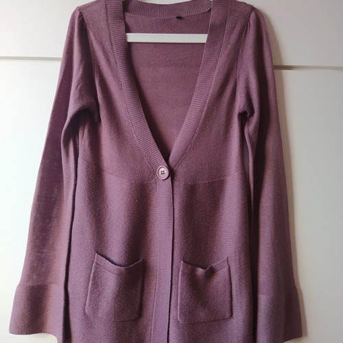 Knitted women's cardigan pink like new, size M