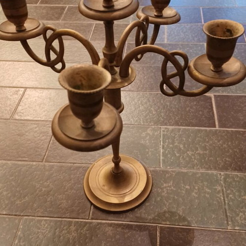 Candlesticks and lamp bases used, pack of 9 old pieces