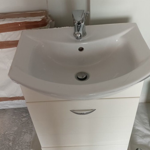 Bathroom sink with white cabinet 55x45 cm