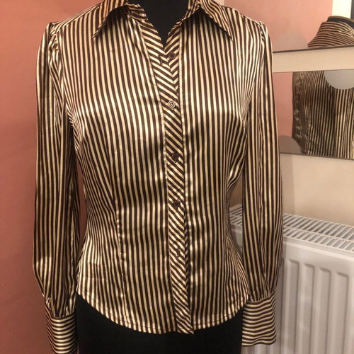 Striped satin shirt like new, size S