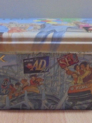 TDK old metal audio cassette storage box used