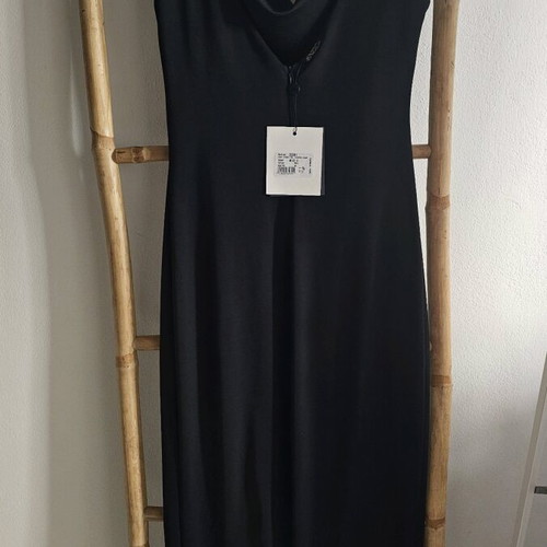 Enzzo midi ντραπέ φόρεμα καινούργιο, μαύρο, μέγεθος M