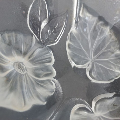 Vintage glass serving platter ortnerviera like new, embossed