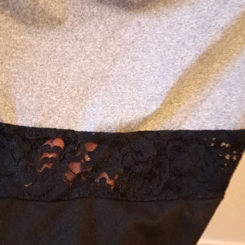 Elastic cotton blouse two-tone with lace, size XL, like new