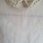 Zara medium blouse 100% linen like new with lace detail