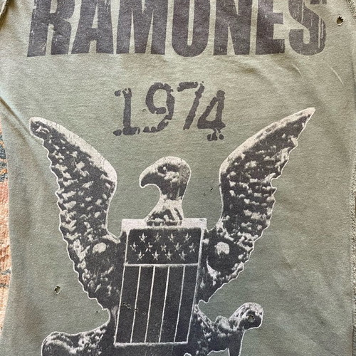 Amplified Ramones khaki t-shirt used, size S/M