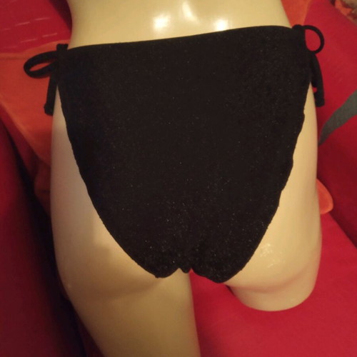 Swimwear bottom used, black with ties